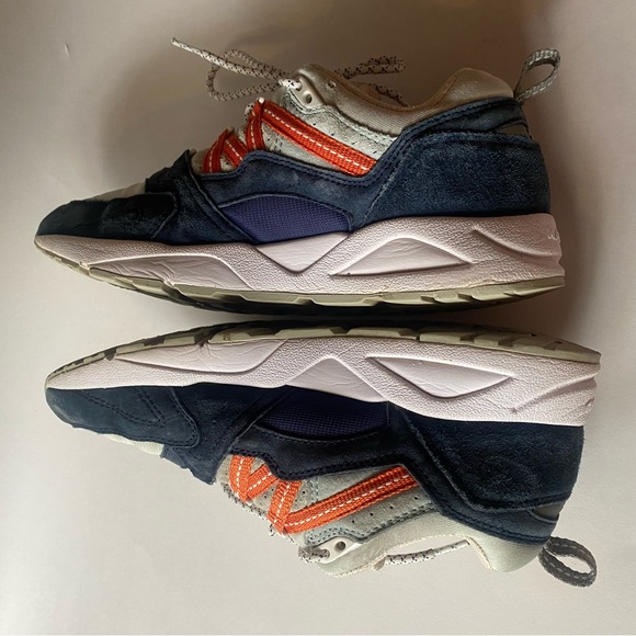 karhu Shoes - karhu fusion 2.0 patriot blue blue flower orange sneakers shoes unisex women’s 8